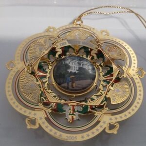 Elegant Gold and Green Holiday Ornament